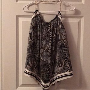 Silk snake skin asymmetrical tank